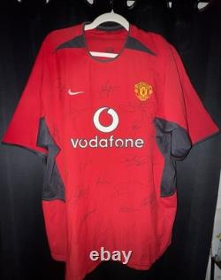 Manchester United Ronaldo Signed 2003 Shirt Nike Squad CR7 Sir Alex Ferguson