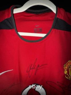 Manchester United Ronaldo Signed 2003 Shirt Nike Squad CR7 Sir Alex Ferguson