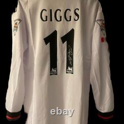 Manchester United Ryan Giggs Signed White Away Shirt 1998/2000 Retro Shirt