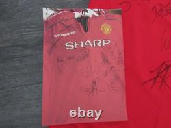 Manchester United Sharp Multi Hand Signed by 11 Players Football Shirt XL