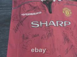 Manchester United Sharp Multi Hand Signed by 11 Players Football Shirt XL