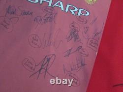 Manchester United Sharp Multi Hand Signed by 11 Players Football Shirt XL