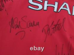 Manchester United Sharp Multi Hand Signed by 11 Players Football Shirt XL