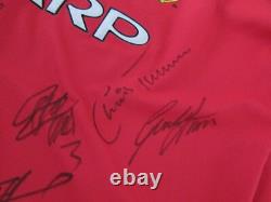 Manchester United Sharp Multi Hand Signed by 11 Players Football Shirt XL