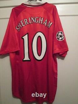 Manchester United Sheringham Treble Signed Football Shirt with COA /56209