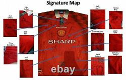 Manchester United Shirt (1996-1998) with Signed Treble Winning Team (1998-1999)