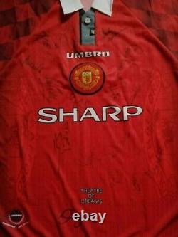 Manchester United Shirt (1996-1998) with Signed Treble Winning Team (1998-1999)