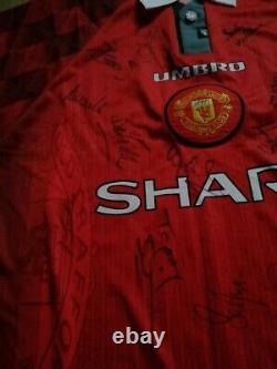 Manchester United Shirt (1996-1998) with Signed Treble Winning Team (1998-1999)