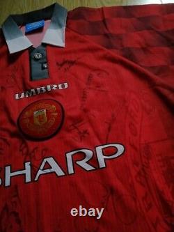 Manchester United Shirt (1996-1998) with Signed Treble Winning Team (1998-1999)