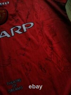 Manchester United Shirt (1996-1998) with Signed Treble Winning Team (1998-1999)