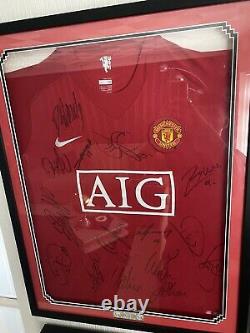 Manchester United Shirt Signed And Framed 07/08