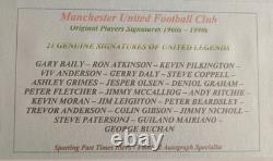 Manchester United Signed Display With 21 Former Players Listed. 16 x 12' Rare