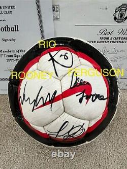 Manchester United Signed Football Ronaldo, Rooney, Nistelrooy, Ferguson Club COA