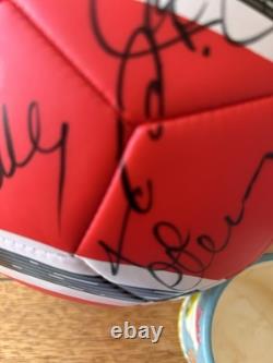 Manchester United Signed Football With Club COA Scholes, Tevez, Evra, Vidic + +