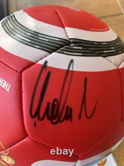 Manchester United Signed Football With Club COA Scholes, Tevez, Evra, Vidic + +