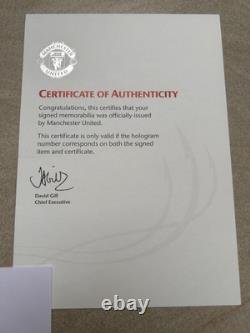 Manchester United Signed Football With Club COA Scholes, Tevez, Evra, Vidic + +