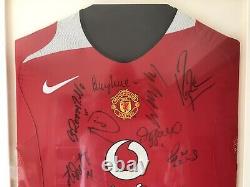 Manchester United Signed & Framed Home Shirt 2005/06 Giggs, Ronaldo, Rio & Coa