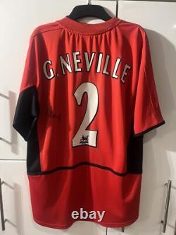 Manchester United Signed Gary Neville Shirt 2002 XL