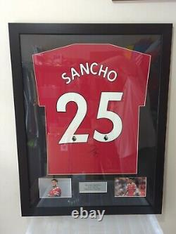 Manchester United Signed Jadon Sancho Framed Shirt With C. O. A