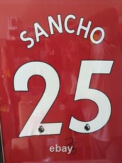 Manchester United Signed Jadon Sancho Framed Shirt With C. O. A