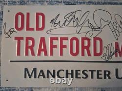 Manchester United Signed Legends Street Sign, Man U, Football PHOTO PROOF + COA