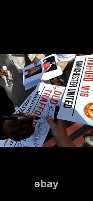 Manchester United Signed Legends Street Sign, Man U, Football PHOTO PROOF + COA