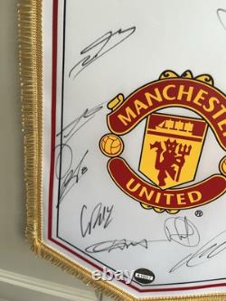 Manchester United Signed Pennant By De Ligt Maguire Amad Fernandes Hojlund Shaw