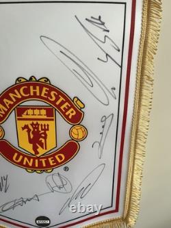Manchester United Signed Pennant By De Ligt Maguire Amad Fernandes Hojlund Shaw