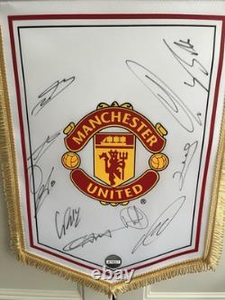 Manchester United Signed Pennant By De Ligt Maguire Amad Fernandes Hojlund Shaw