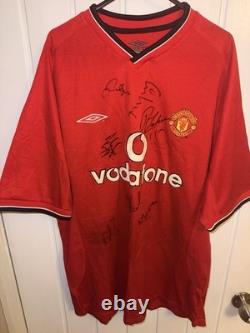Manchester United Signed Shirt 2000-02 Beckham Giggs Ferguson Neville Umbro L