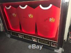 Manchester United Signed Shirts George Best, Dennis Law, Bobby Charlton