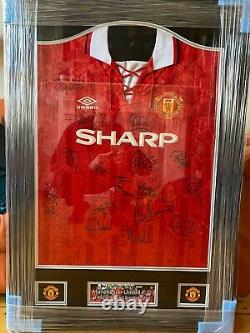 Manchester United Squad Signed 92/93 Prem Winners Football Shirt Jersey With COA