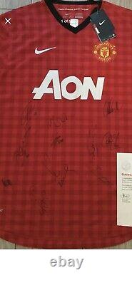 Manchester United Squad Signed Shirt X11 Official Club Coa Scholes Carrick Etc