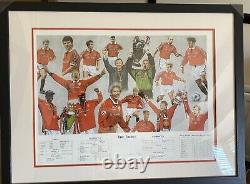 Manchester United'The Treble' Print Signed By Artist Patrick Loan