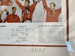 Manchester United'The Treble' Print Signed By Artist Patrick Loan