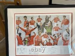 Manchester United'The Treble' Print Signed By Artist Patrick Loan