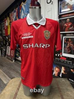 Manchester United Umbro Sharp Home Shirt Stam No. 6 Signed Autograph. COA inc