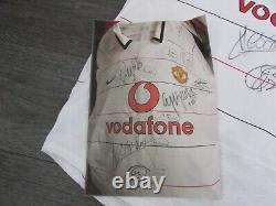 Manchester United Vodaphone Multi Hand Signed by 6 Players Football Shirt XL