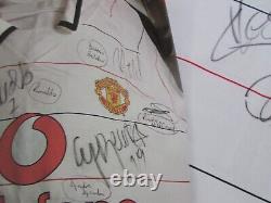 Manchester United Vodaphone Multi Hand Signed by 6 Players Football Shirt XL