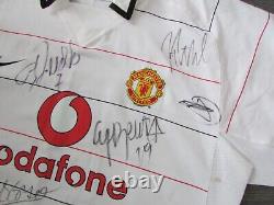 Manchester United Vodaphone Multi Hand Signed by 6 Players Football Shirt XL