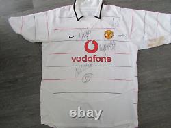 Manchester United Vodaphone Multi Hand Signed by 6 Players Football Shirt XL