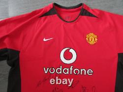 Manchester United Vodaphone Multi Hand Signed by 7 Players Football Shirt XL