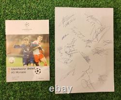 Manchester United Vs Monaco Programme With Signed A4 Pages 18 Signatures 1998