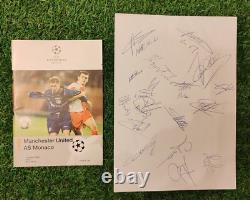 Manchester United Vs Monaco Programme With Signed A4 Pages 18 Signatures 1998