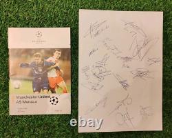 Manchester United Vs Monaco Programme With Signed A4 Pages 18 Signatures 1998
