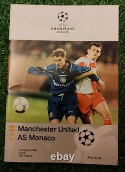 Manchester United Vs Monaco Programme With Signed A4 Pages 18 Signatures 1998