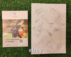 Manchester United Vs Monaco Programme With Signed A4 Pages 18 Signatures 1998