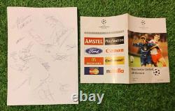 Manchester United Vs Monaco Programme With Signed A4 Pages 18 Signatures 1998
