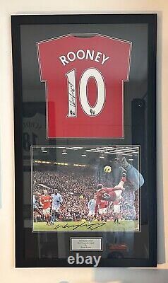 Manchester United Wayne Rooney Signed Shirt & Giant Photo With COA'S