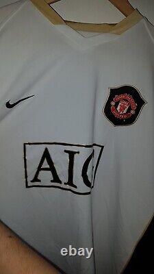 Manchester United White Black signed shirt RONALDO 2007/08 Nike Size XL AIG